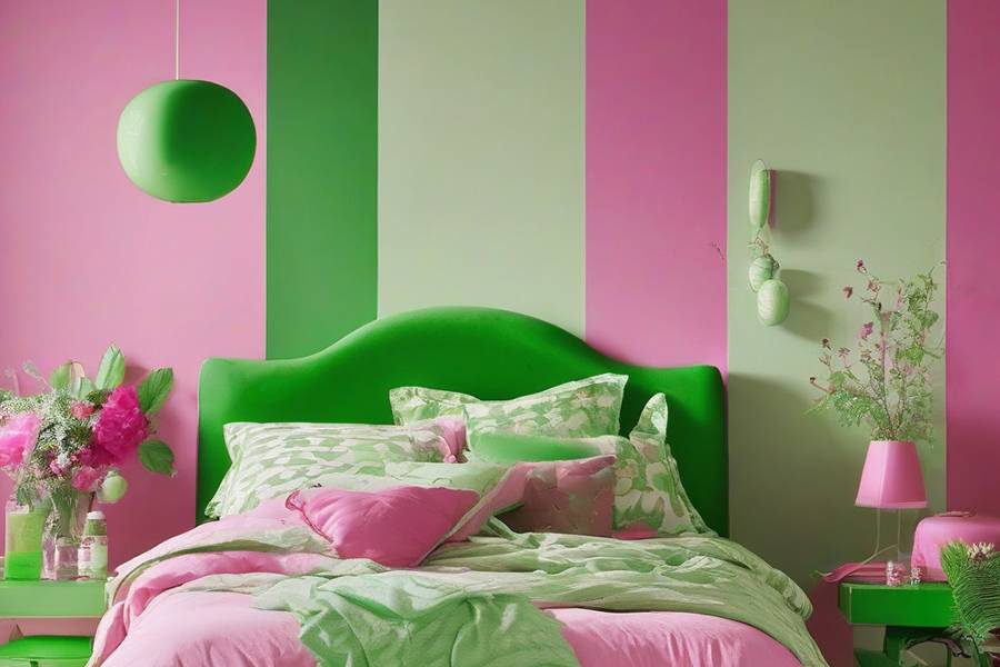 Green & Pink Bedroom Decorating Ideas