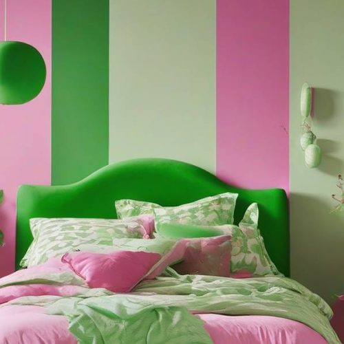 Green & Pink Bedroom Decorating Ideas