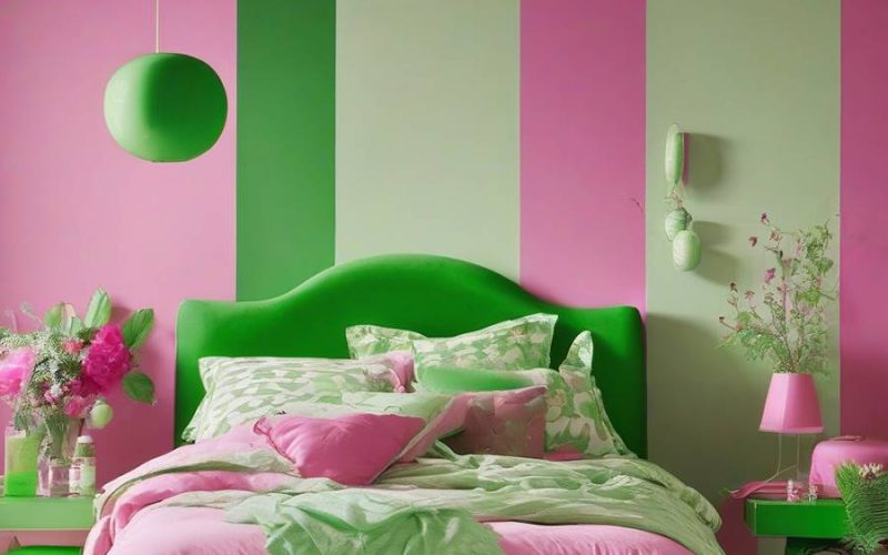 Green & Pink Bedroom Decorating Ideas