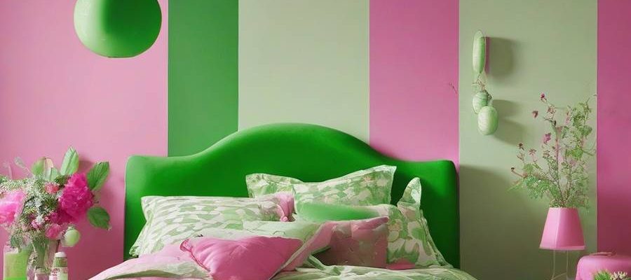 Green & Pink Bedroom Decorating Ideas